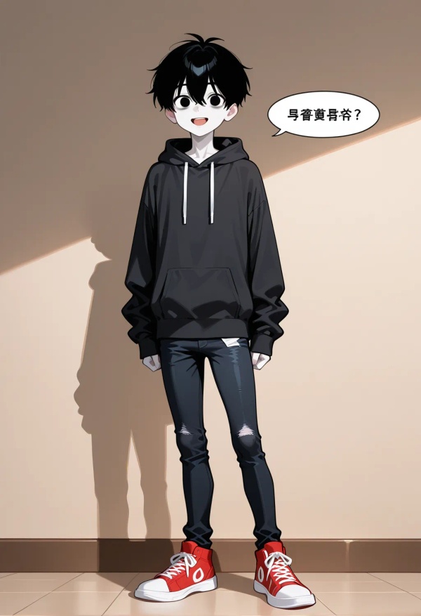 30330 comedy%20club wearing%20a%20Black%20hoodie%2C%20wearing%20Black%20jeans%2C%20wearing%20Red%20sneakers flexing muscles happy 1759507999522