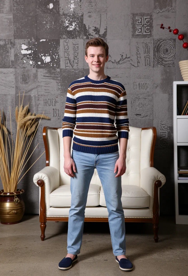 36524 assistant's%20home wearing%20a%20%20sweater%2C%20wearing%20%20jeans%2C%20wearing%20%20flat%20shoes deep cut dress happy 1777442573437