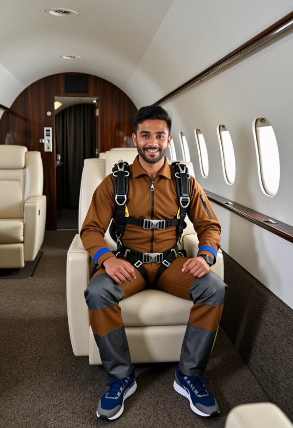 36670 private%20jet wearing%20a%20office%20%20%23%23occupation%23%23%20uniform%2C%20wearing%20%20sneakers%2C%20gray%20pants deep cut dress happy 1777960982408