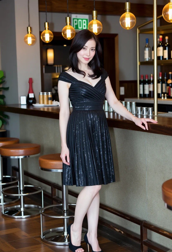 36763 bar wearing%20a%20%20dress%2C%20wearing%20%20high%20heels face close happy 1778306532351